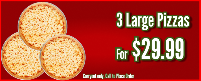 3 Large Cheese Pizza Coupon